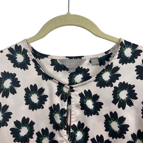 Ted Baker Pink Floral Long Sleeve Blouse Sz M - Picture 5 of 9